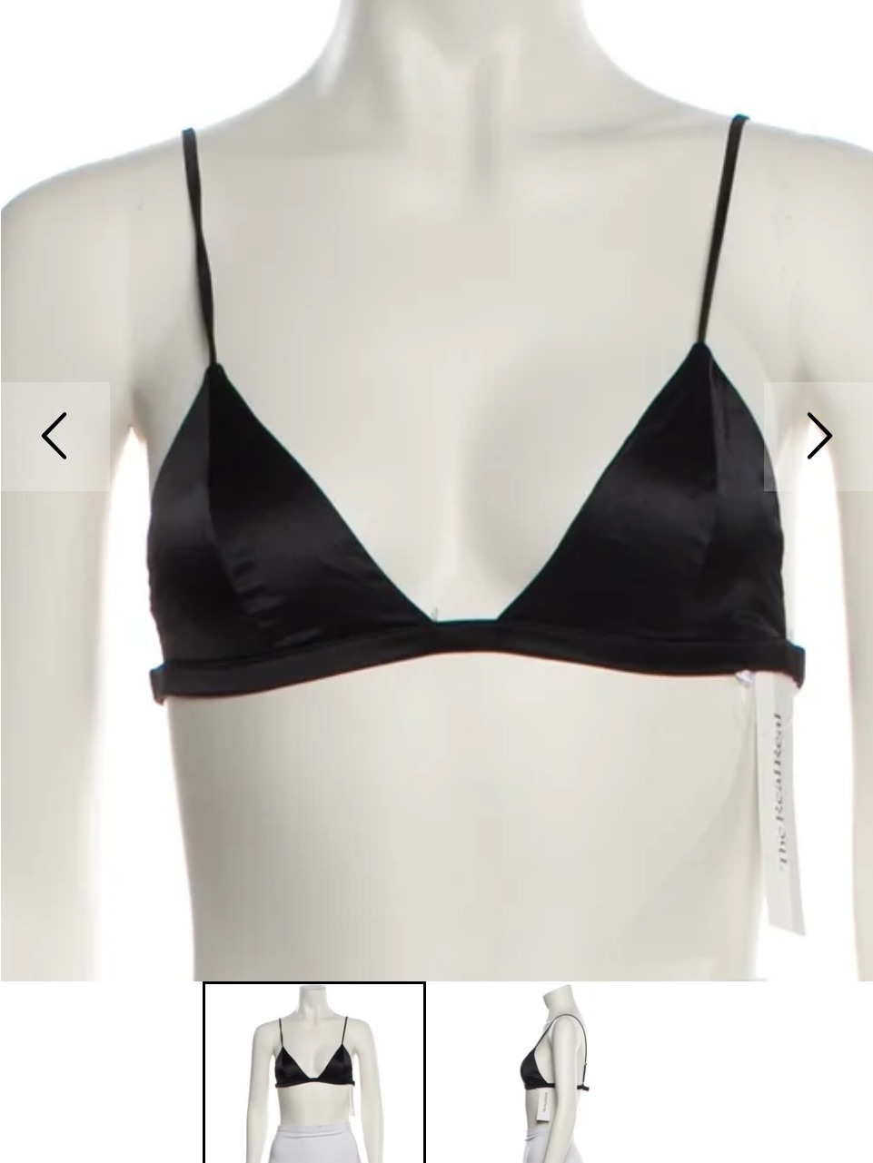 Fleur Du Mal Black Silk Triangle Bralette — image 3 of 8
